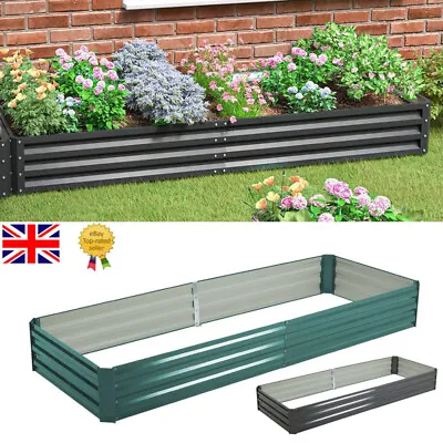 Metal Garden Raised Bed Vegetable Herbs Planter Outdoor Flower Trough Grow Uk • £9.95