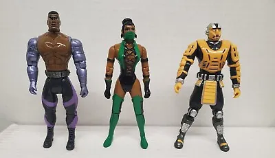 Vintage Mortal Kombat Trilogy Action Figure Lot Jade Jax Cyrax 1998 Toy Island • $50