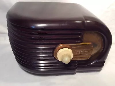 Beautiful Zenith Art Deco Curved Cabinet Vintage Antique Tube Radio- Take A Look • $57