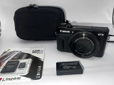 Canon Powershot G7X Mark II + Spare Battery + Case + 128gb SSD • £589.99