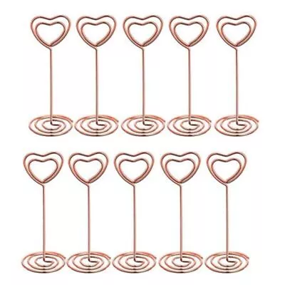 10x Heart Pattern Table Number Name Card Holder Party Memo Photo Stand Note Clip • £6.33