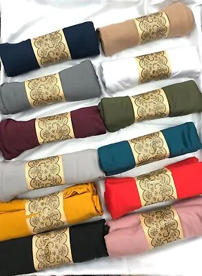 JERSEY SCARF Shawl Wrap Hijab Stretchy Big Large Plain Lycra Maxi Many Colours • £1.99