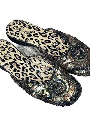 NEW Chico’s  Shoes Leopard Print Sequin Beaded Loretta Retail $68 SZ 8 GORGEOUS • $26