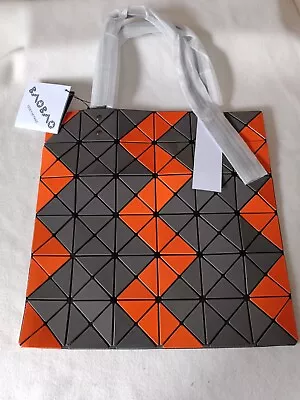 NEW Bao Bao Issey Miyake Tote Geometric Square Bag / Orange & Gray • $85.50
