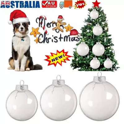 Christmas Ball Fillable Plastic Baubles Clear Xmas Tree Decor Ornament Craft QC • $7.96