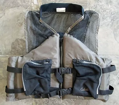 Cabela's Flotation Life Sport Vest Adult Medium Chest Size 40-42  Gray Fish Boat • $22.99