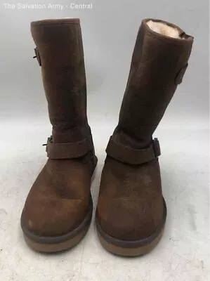 UGG Womens Sutter 1005374 Brown Leather Mid-Calf Pull-On Snow Boots Size 7 • $9.99