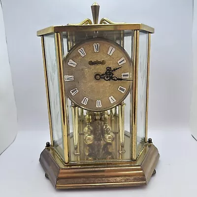 Kundo Anniversary Clock Etched Glass Kieninger & Obergfell Vtg Tested And Works • $35