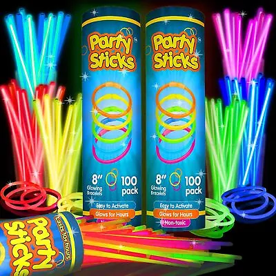 Glow Sticks Party Supplies 200pk - 8 Inch Glow In The Dark Light Up Sticks Pa... • $26.79