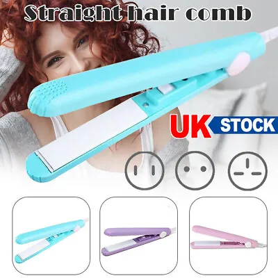 2-in-1 Ceramic Mini Hair Curler Portable Straightener Tourmaline Iron Heating UK • £6.59