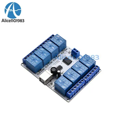 8 Channel 12V DC USB Type-B Relay Board Module Controller For Automation Robotic • $17.32