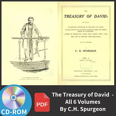 The Treasury Of David-Charles C H Spurgeon-Bible Commentary Psalms-Book On CD • $12.99