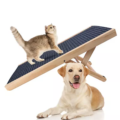 Foldable Pet Ramp Ladder Adjustable Heights Non-Slip Dog Stairs For Car Sofa Bed • $39.99