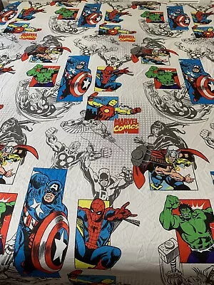 Marvel Comics Avengers Spider-Man Hulk Full Size Flat Sheet Bedding • $11.90