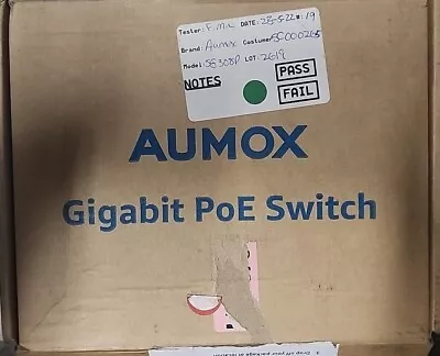 Aumox 8 Port Gigabit PoE Switch 8 Port PoE 52V Gigabit Ethernet Model SG308P • $39.99