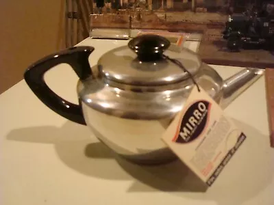 Vintage Mirror The Finest Aluminum Made In USA 4 Cup Teapot W/original Tag NOS • $25