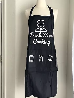 New Black Cooking Grilling Apron Fresh Men Cooking With Graphic Print And Fleece • $14.99