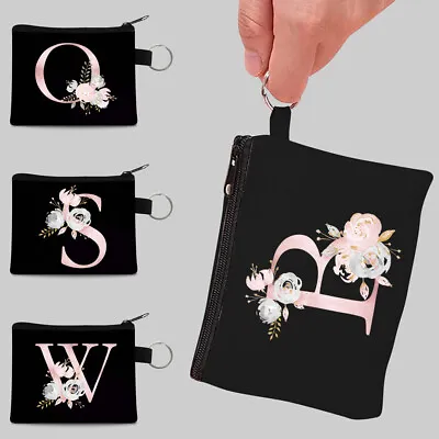 Letter Women Girls Canvas Coin Card Pouch Small Wallet Purse Money Holder UK • £2.69