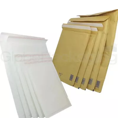 Gold & White Quality Padded Bubble Envelopes Bags *all Sizes/qty's* - Top Prices • £4.15