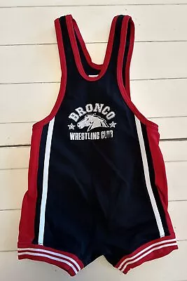 Vintage 80s Black Red White Matman Youth LARGE Wrestling Singlet 85-95 Lbs • $24.99