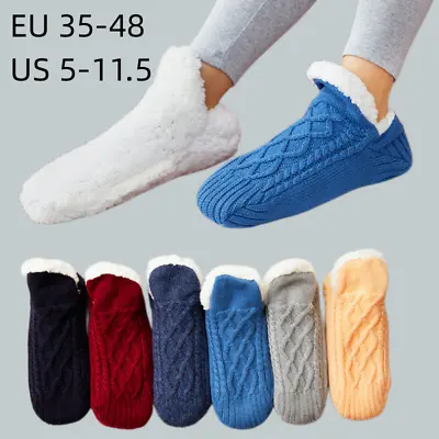 Big Size Men's Knit Slipper Socks Warm Non-Slip Knitted Socks For Women & Men • $13.48