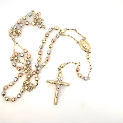$1249.99 • Buy 24  10K Tri-color Gold Rosary Chain 10.49g (SB1087421)