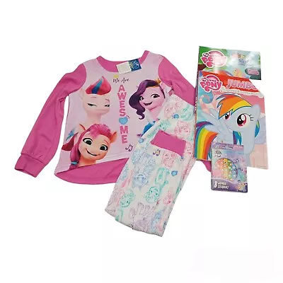 My Little Pony Pajama Set 4/5 W/2 Coloring Books & Crayons • $24.99