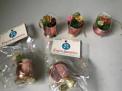 5 Vintage Metal Dollhouse Miniatures With Dried Flowers New Taiwan • $8.99