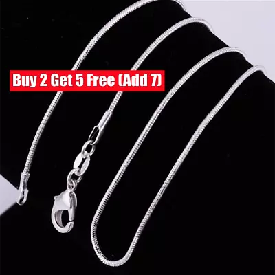 925 Sterling Silver Stamp Shiny Snake Chain Necklace UK Stock • £2.96