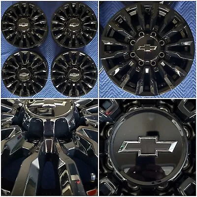 $1350 • Buy Chevy Silverado 2500 3500 Z71 Midnight Edition OEM 18  Wheels Caps 2023 Clean