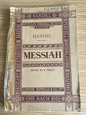 Vintage Vocal Score-handel The Messiah -novello's Original Octavo Edition • £5.99