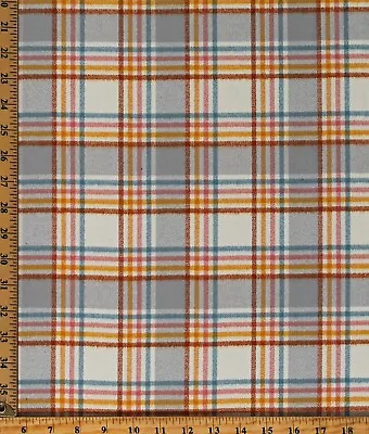 Mammoth Organic Flannel Crepe Weave Spice Plaid Flannel Fabric By Yard D276.23 • $13.95