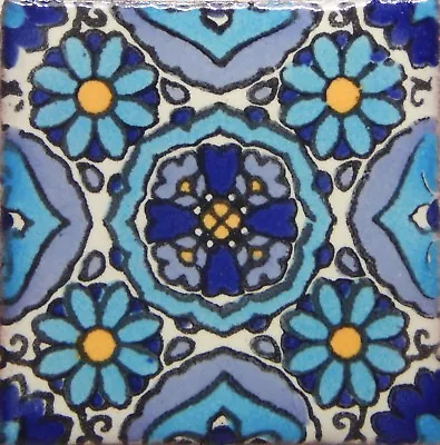 50 MEXICAN TALAVERA  TILE 2x2   FOLK ART HANDMADE 2-07 • $50.99