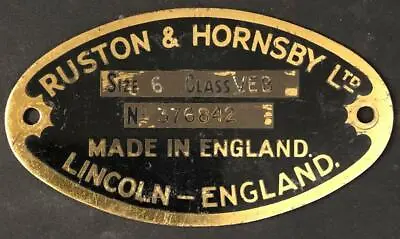 £85 • Buy Ruston & Hornsby Ltd Lincoln Supplier Steam Stationary Engine Badge Plaque Plate