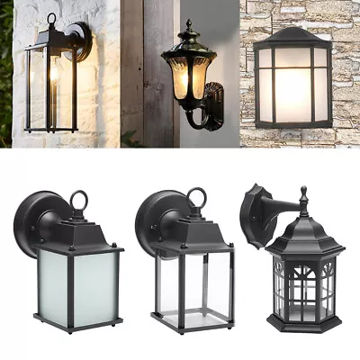 £19.95 • Buy Vintage Wall Light Metal Glass Shade Sconce Lantern Lamp Outdoor Garden Lighting