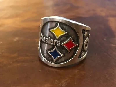 Steelers Football Collector Ring Sterling Silver USA • $94