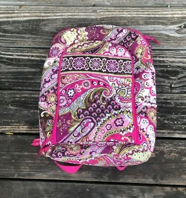 Rare Vera Bradley Laptop Campus Backpack Retired Very Berry Paisley Pattern • $70
