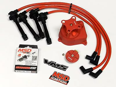 Distributor Cap + Rotor + Wires + Msd Spark Plugs For 96-00 Honda Civic D16 Rd • $1144.95