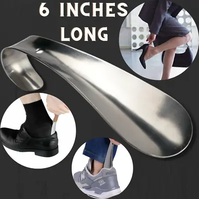 6  Long Handle Shoe Horn Stainless Steel Handled Metal Shoehorn Travel Shoe Horn • $8.29