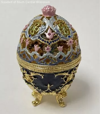 Toscano Royal Garden Romanov Style 5  Enameled Faberge Hummingbird Egg • $16.99