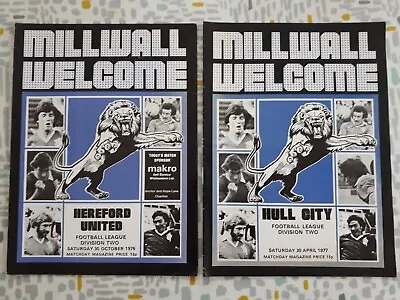 Millwall Home Match Day Programmes Collection - Division 2 - 1976/7 Season (x2) • £2.49