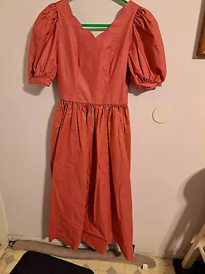 Vintage Laura Ashley Tea Rose Polished Cotton Tea Dress #2 Size 6  • $49.99