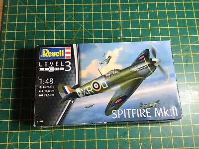 Used Revell Spitfire Mk 11 In 1/48 Scale Aircraft Kit . • £5