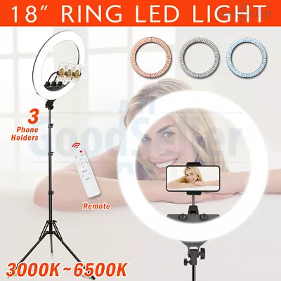 $69.90 • Buy 18  Dimmable LED Ring Light 2M Stand Tripod Selfie Makeup With Remote Controller