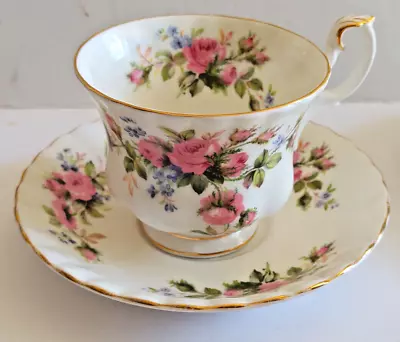 Royal Albert Bone China Cup & Saucer Set  Moss Rose  1947-2001 - Malvern Shape • $15.99