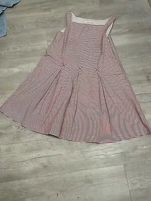 Cabbages And Roses Red White Striped Rose Dress Size 12 Excellent Condition £250 • $55.95