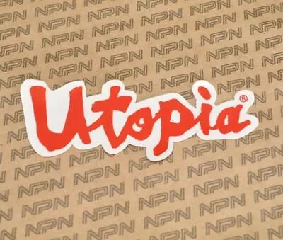 Vintage 90s Utopia Optics Decal Sticker Surf Skate Motocross MX 5  Red / Clear • $17.08