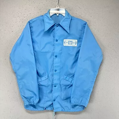 Vintage Hilton Jacket Men’s Small Blue 80s Satin NASCAR Bud Moore Snap Racing * • $35.95