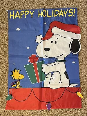 Used*Peanuts/Snoopy  Happy Holidays  Decorative Garden Flag/Banner*28 X40  • $12.75