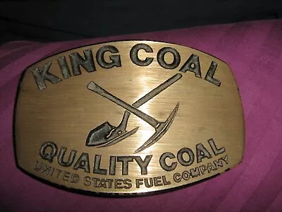 KING COAL Belt Buckle Brass United States Coal Company • $24.95
